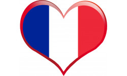 Coeur France - 11,5x10cm - Autocollant(sticker)