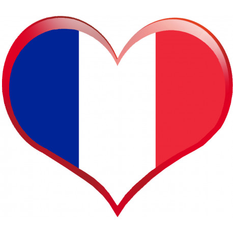 Coeur France - 11,5x10cm - Autocollant(sticker)