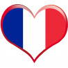 Coeur France - 11,5x10cm - Autocollant(sticker)