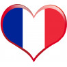 Coeur français, français de coeur - 11,5x10cm - Autocollant(sticker)