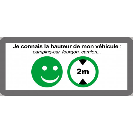 hauteur de passage de véhicule 2m oui - 9x4cm - Autocollant(sticker)