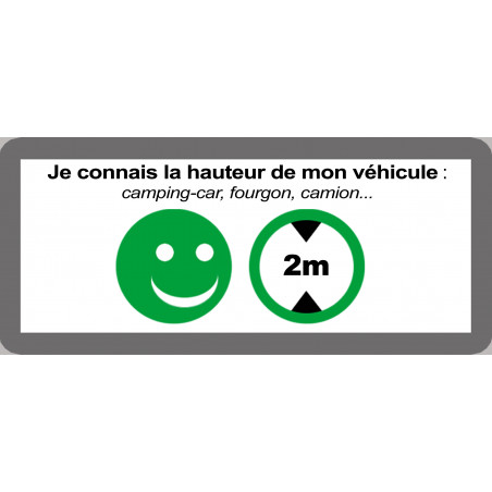 hauteur de passage de véhicule 2m oui - 9x4cm - Autocollant(sticker)