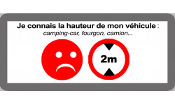hauteur de passage de véhicule 2m non - 9x4cm - Autocollant(sticker)