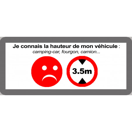 hauteur de passage de véhicule 3.5m non - 9x4cm - Autocollant(sticker)