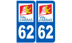 numéro immatriculation 62 Arras - Autocollant(sticker)