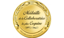 Médaille collaboratrice coquine - 20x20cm - Autocollant(sticker)