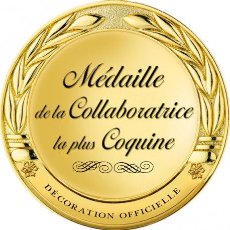 Médaille collaboratrice coquine - 20x20cm - Autocollant(sticker)