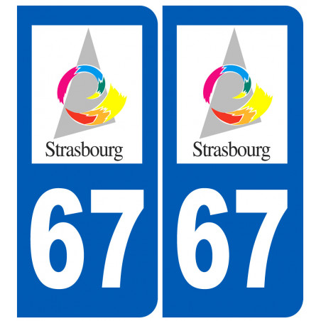 immatriculation 67 Strasbourg - Autocollant(sticker)