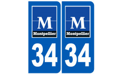 numéro immatriculation 34 Montpellier - Autocollant(sticker)