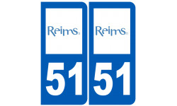 immatriculation 51 Reims - Autocollant(sticker)