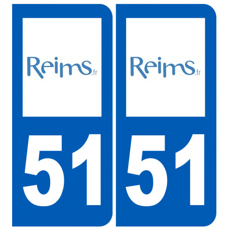 numéro immatriculation 51 Reims - Autocollant(sticker)