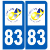 numéro immatriculation 83 ville de Toulon - Autocollant(sticker)