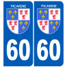 immatriculation 60 la Picardie - Autocollant(sticker)