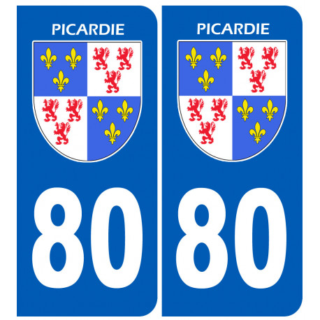 immatriculation 80 la Picardie - Autocollant(sticker)