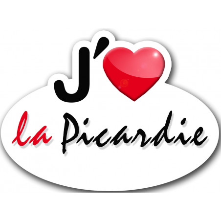 j'aime la Picardie - 15x11cm - Autocollant(sticker)