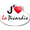 j'aime la Picardie - 15x11cm - Autocollant(sticker)