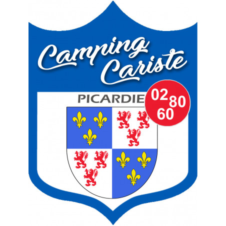 blason camping cariste Picardie - 20x15cm - Autocollant(sticker)