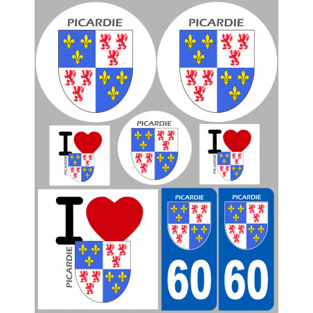 Picarde 60 - 8 autocollants variés - Autocollant(sticker)