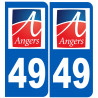 immatriculation 49 Angers - Autocollant(sticker)