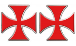 Croix des templiers - 2 autocollants de 10x10cm - Autocollant(sticker)