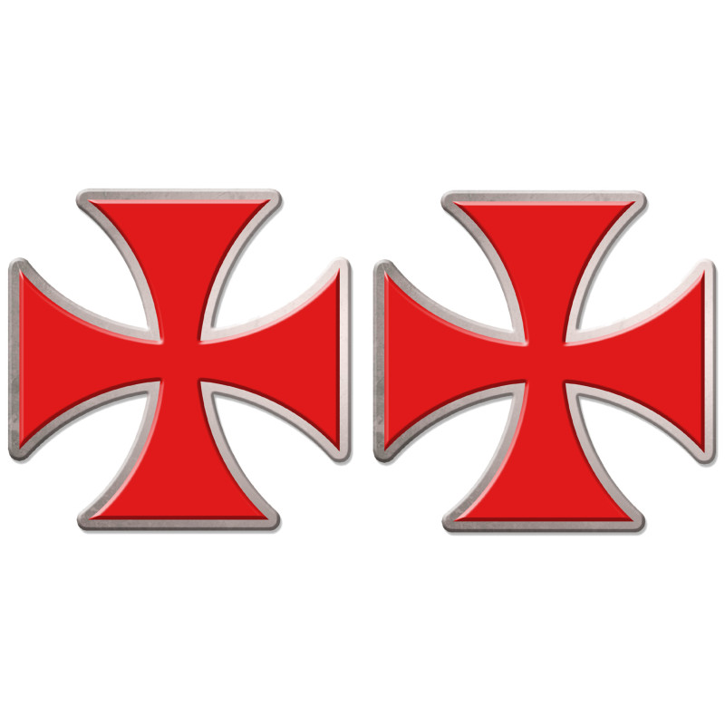 Croix des templiers - fois 10x10cm - Sticker/autocollant