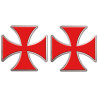 Croix des templiers - fois 10x10cm - Sticker/autocollant