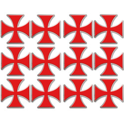 Croix des templiers - 12fois 5x5cm - Sticker/autocollant