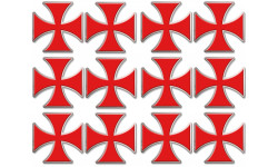 Croix des templiers - 12fois 5x5cm - Autocollant(sticker)