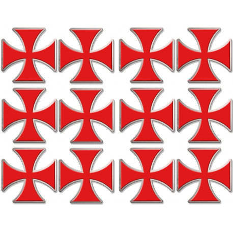 Croix des templiers - 12fois 5x5cm - Autocollant(sticker) Croix des templiers - 12fois 5x5cm - Autocollant(sticker)