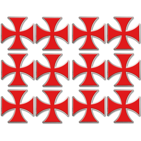 Croix des templiers - 12fois 5x5cm - Sticker/autocollant