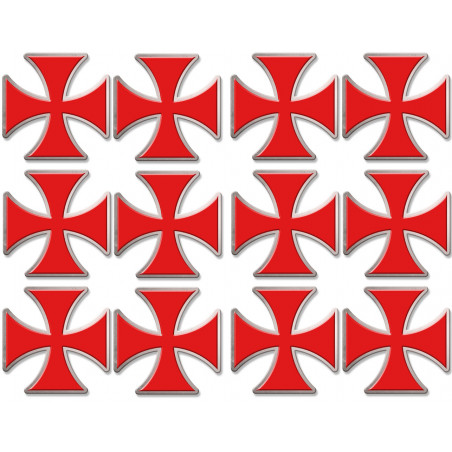Croix des templiers - 12fois 5x5cm - Autocollant(sticker)