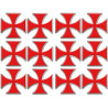 Croix des templiers - 12fois 5x5cm - Sticker/autocollant