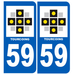 immatriculation 59 Tourcoing - Sticker/autocollant