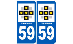 numéro immatriculation 59 Tourcoing - Autocollant(sticker)