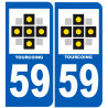 immatriculation 59 Tourcoing - Autocollant(sticker)
