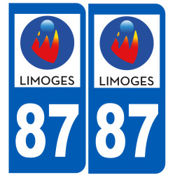 immatriculation 87 Limoges - Sticker/autocollant