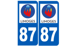 immatriculation 87 Limoges - Autocollant(sticker)