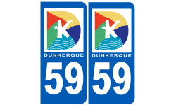 immatriculation 59 Dunkerque - Autocollant(sticker)