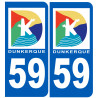 immatriculation 59 Dunkerque - Autocollant(sticker)