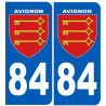 numéro immatriculation 84 Avignon - Autocollant(sticker)