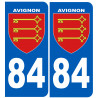 immatriculation 84 Avignon - Autocollant(sticker)