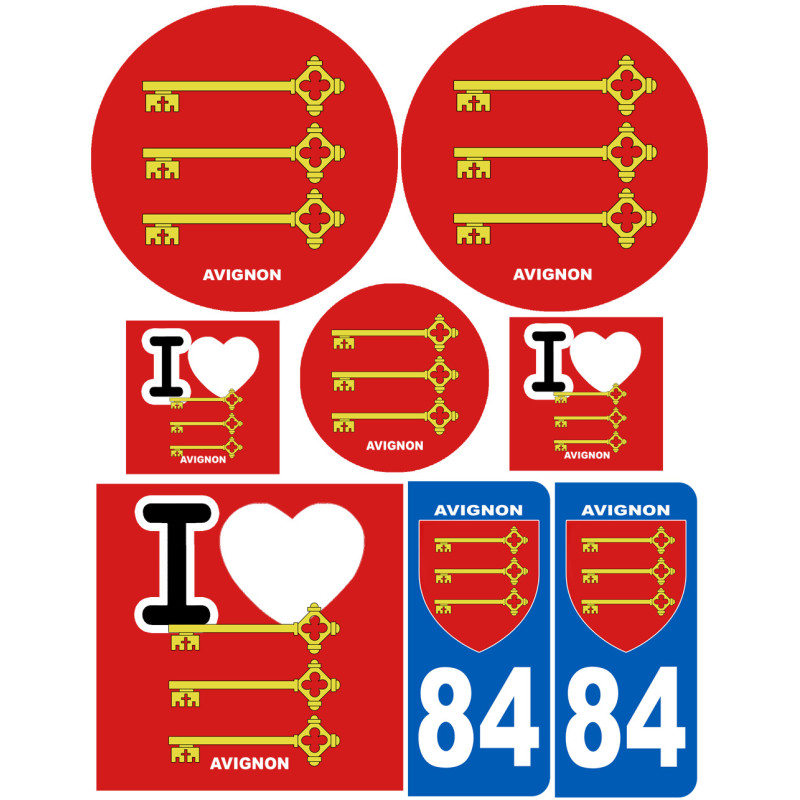Avignon - 8 autocollants variés - Sticker/autocollant