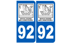 immatriculation 92 Boulogne-Billancourt - Autocollant(sticker)
