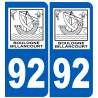 immatriculation 92 Boulogne-Billancourt - Autocollant(sticker)