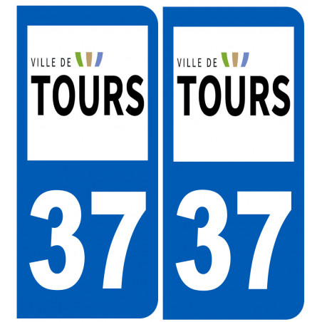 immatriculation 37 Tours - Autocollant(sticker)