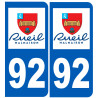 numéro immatriculation 92 Rueil-Malmaison - Autocollant(sticker)