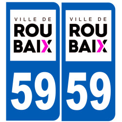 immatriculation 59 Roubaix - Sticker/autocollant