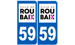 numéro immatriculation 59 Roubaix - Autocollant(sticker)