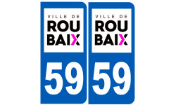 immatriculation 59 Roubaix - Autocollant(sticker)