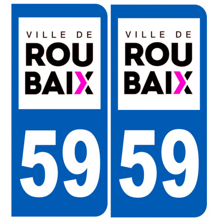 immatriculation 59 Roubaix - Autocollant(sticker)